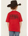 Image #1 - Ariat Boys' Buffalo Flag Short Sleeve Graphic T-Shirt, Red, hi-res