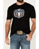 Image #2 - Cowboy Hardware Men's American Flag Buckle Short Sleeve T-Shirt, Black, hi-res