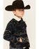 Image #2 - Wrangler Boys' Southwestern Print Sherpa Lined Jacket, Navy, hi-res