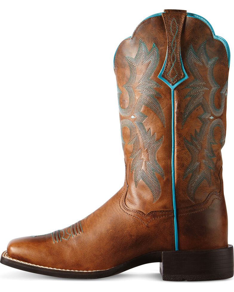 Ariat Women's Tombstone Western Boots - Wide Square Toe, Brown, hi-res