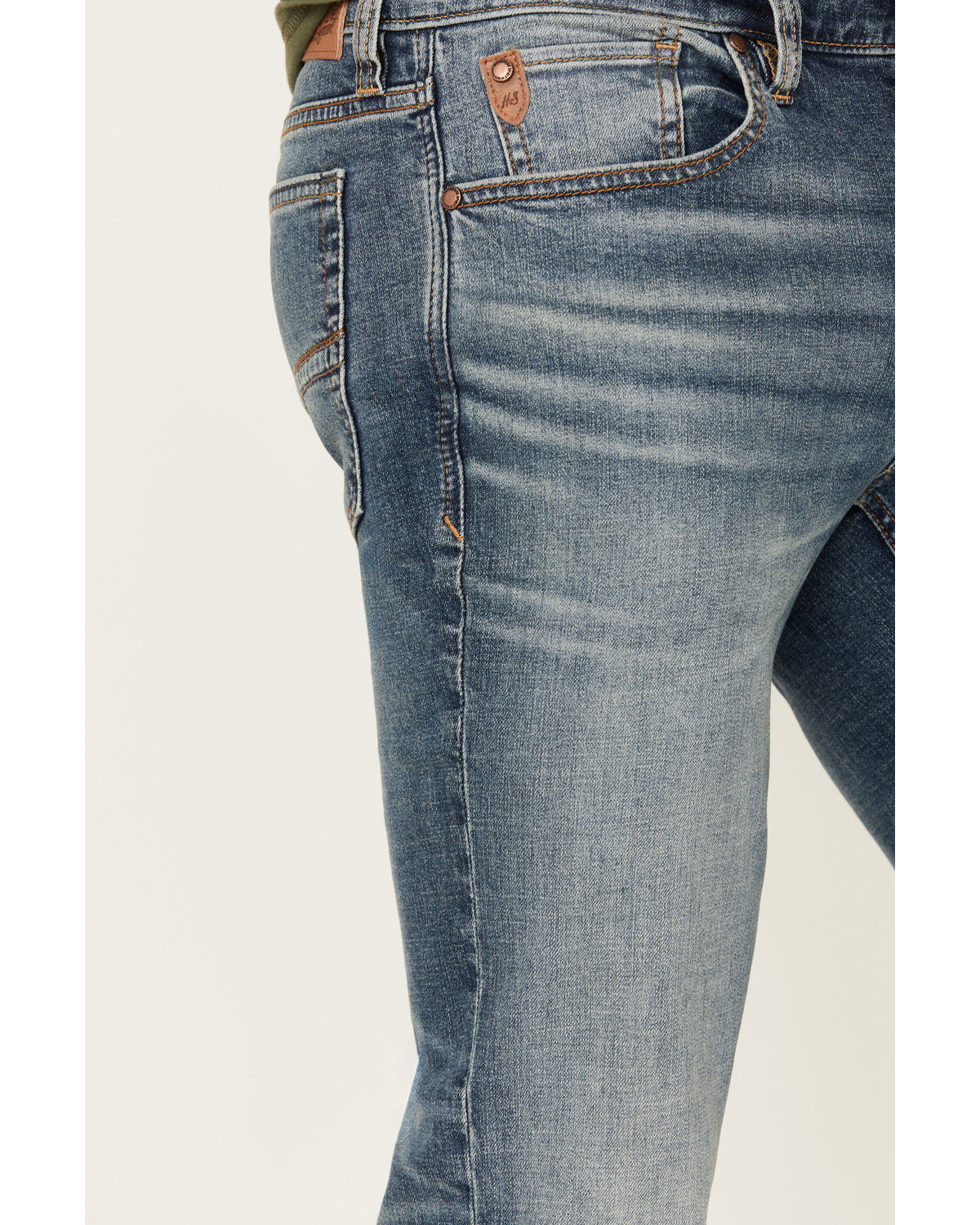 Image #2 - Moonshine Spirit Men's Bisbee Medium Wash Slim Straight Stretch Denim Jeans, Medium Wash, hi-res