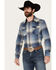 Pendleton Men's Canyon Ombre Plaid Long Sleeve Snap Western Shirt, Blue, hi-res