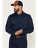 Image #1 - Hawx Men's FR Langdon Solid Long Sleeve Button-Down Work Shirt, Navy, hi-res