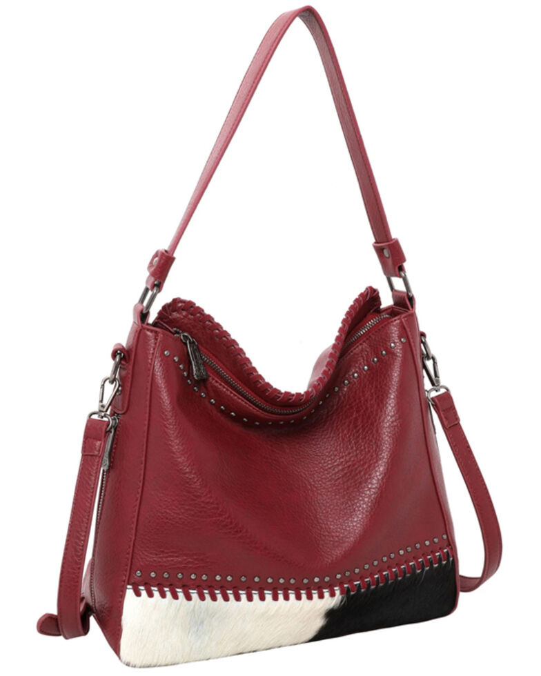 Montana West Women's Crossbody Conceal Hobo Handbag, Red, hi-res