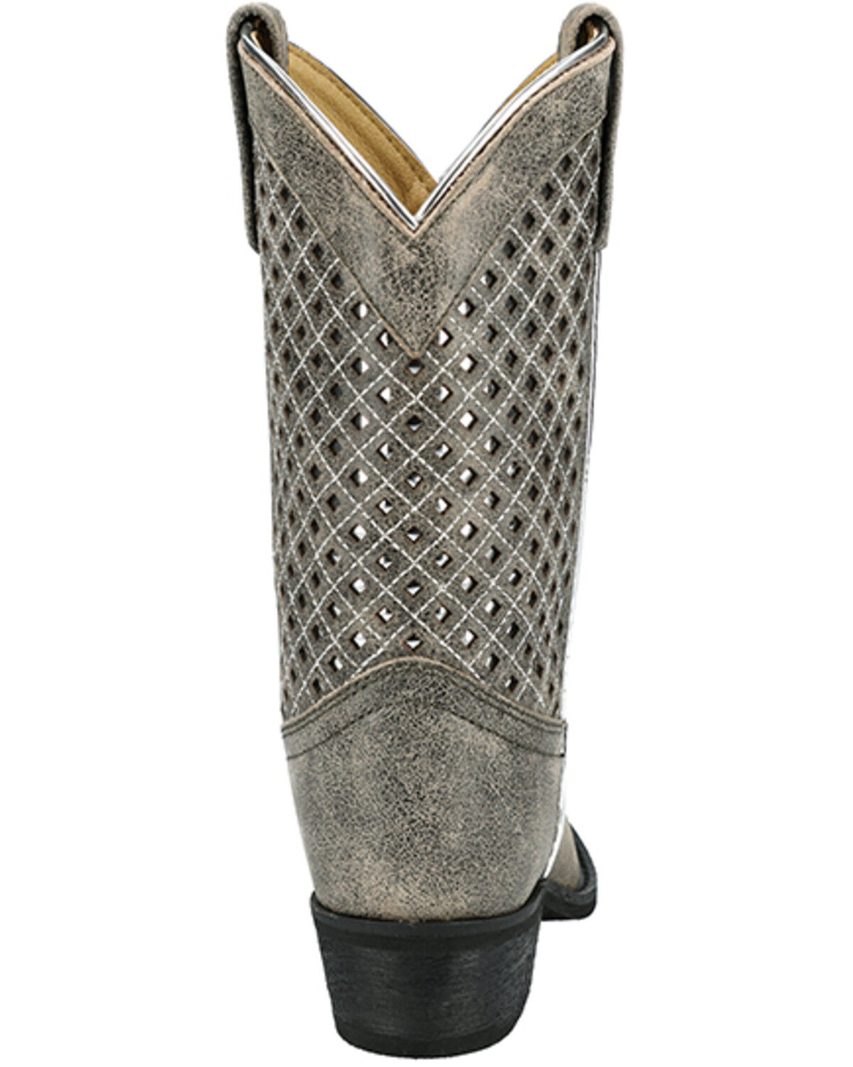 Image #5 - Smoky Mountain Little Girls' Magnolia Western Boots - Snip Toe, Grey, hi-res