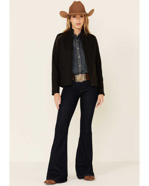 Image #2 - Shyanne Women's Solid Black CC Zip-Front Softshell Jacket , , hi-res