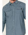 Image #3 - Cody James Men's FR Mid Weight Geo Print Long Sleeve Snap Western Shirt - Big & Tall, Teal, hi-res