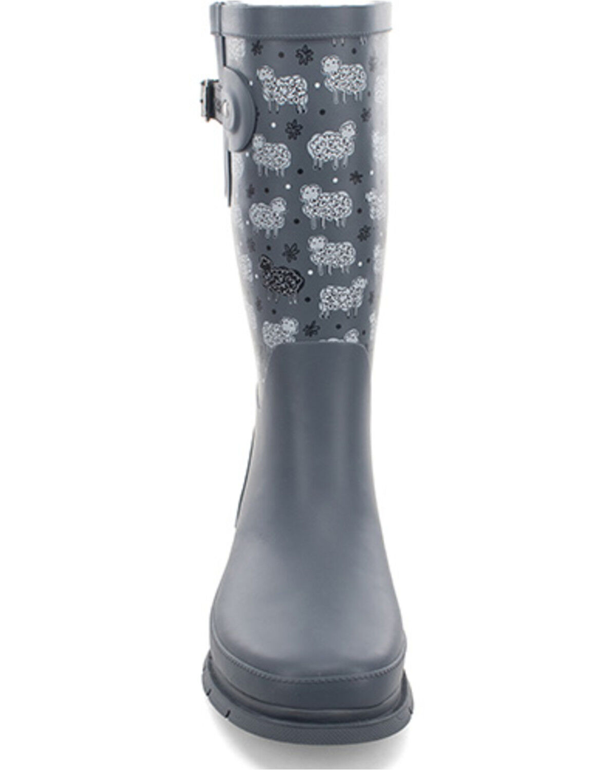 Image #4 - Western Chief Women's Black Sheep Faux Fur Tall Rain Boots, Grey, hi-res