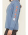 Image #3 - Ariat Women's FR Stretch Logo Long Sleeve Work Tee, Blue, hi-res