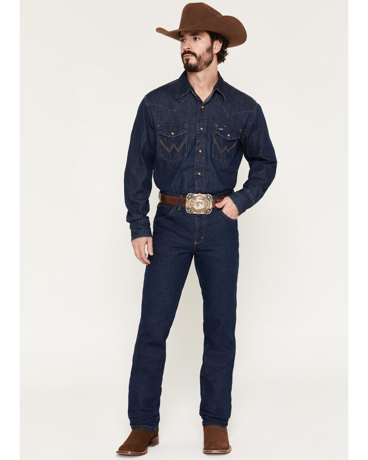 Image #1 - Wrangler Jeans - Cowboy Cut 36 MWZ Slim Fit, Indigo, hi-res
