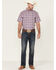 Image #2 - Panhandle Select Men's Small Plaid Print Short Sleeve Button-Down Western Shirt , Purple, hi-res
