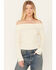 Image #1 - Shyanne Women's Pointelle Ribbed Off The Shoulder Top, Cream, hi-res