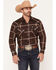 Image #1 - Ely Walker Men's Plaid Print Long Sleeve Pearl Snap Western Shirt, Black, hi-res