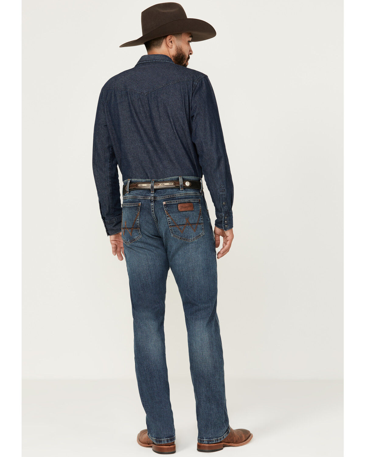 Image #3 - Wrangler Retro Men's Gaffery Medium Wash Slim Straight Stretch Denim Jeans - Tall, Medium Wash, hi-res