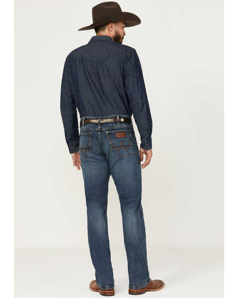 Image #3 - Wrangler Retro Men's Gaffery Medium Wash Slim Straight Stretch Denim Jeans - Tall , Medium Wash, hi-res