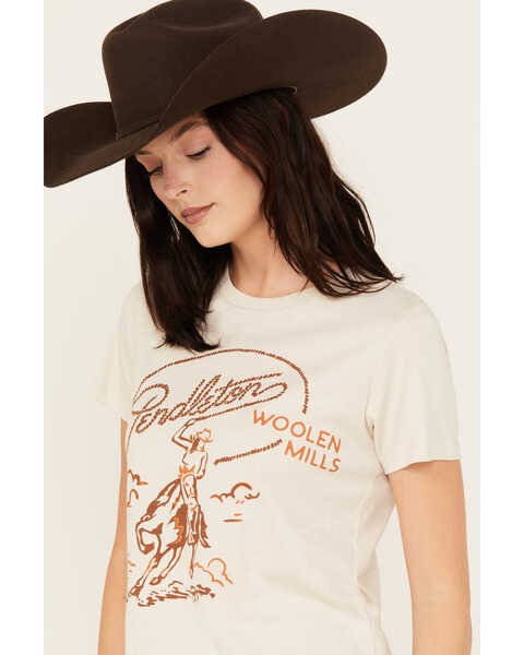 Image #2 - Pendleton Women's Rodeo Cowgirl Graphic Tee, Off White, hi-res