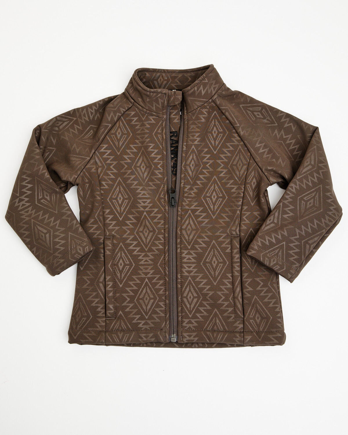RANK 45&reg; Boys' Buck Southwestern Print Softshell Jacket, Brown, hi-res