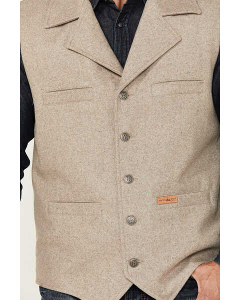 Image #3 - Powder River Outfitters by Panhandle Men's Wool Button-Down Vest, Beige, hi-res