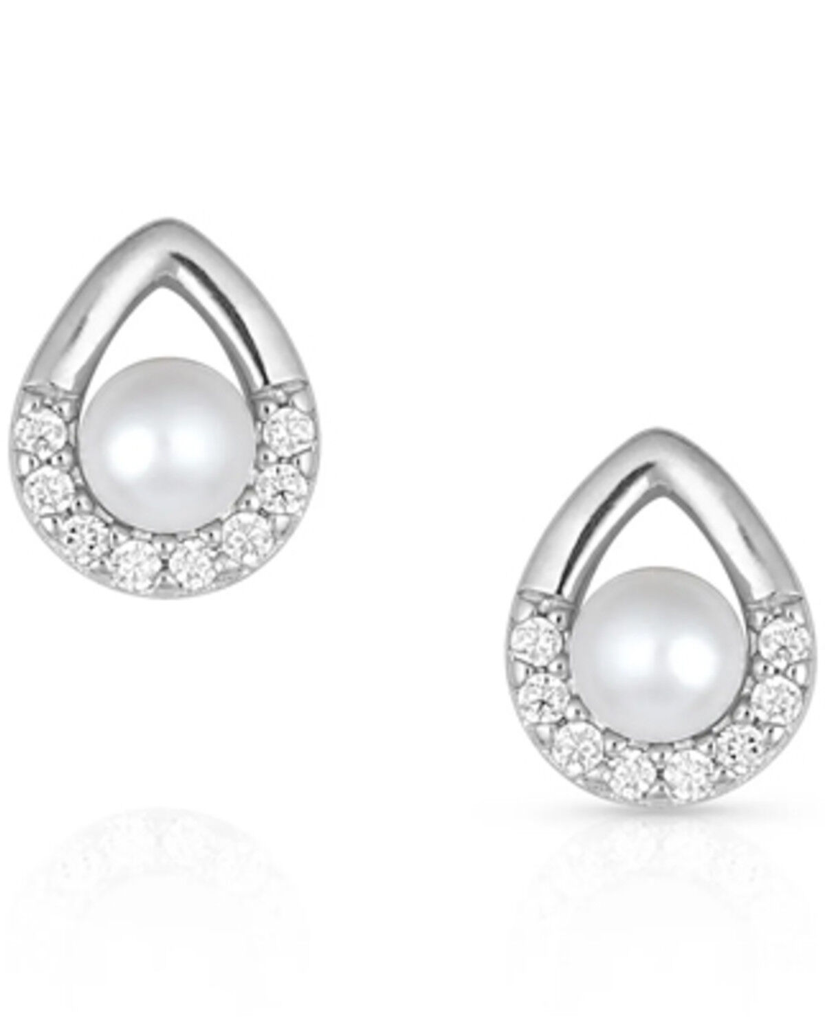 Image #1 - Montana Silversmiths Women's Cradled Sparkle Stud Earrings, Silver, hi-res