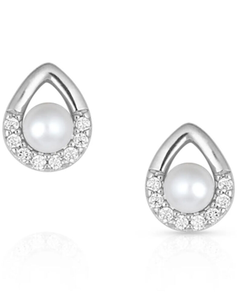 Montana Silversmiths Women's Cradled Sparkle Stud Earrings, Silver, hi-res