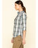 Image #3 - Carhartt Women's Twilight Relaxed 3/4 Sleeve Plaid Shirt, Dark Blue, hi-res