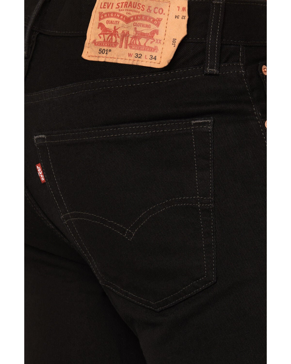 Image #4 - Levi's Men's 501 Original Prewashed Regular Straight Leg Jeans, Blk Magic, hi-res