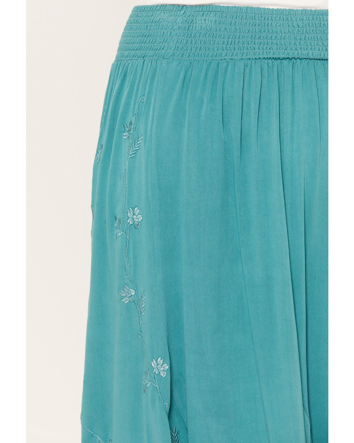 Image #4 - Wild Moss Women's Embroidered Panel Midi Skirt, Teal, hi-res