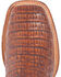 El Dorado Men's Handmade Caiman Back Brass Stockman Boots - Broad Square Toe, Bronze, hi-res