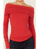 Image #3 - Free People Women's Iris Layering Off The Shoulder Long Sleeve Shirt, Red, hi-res