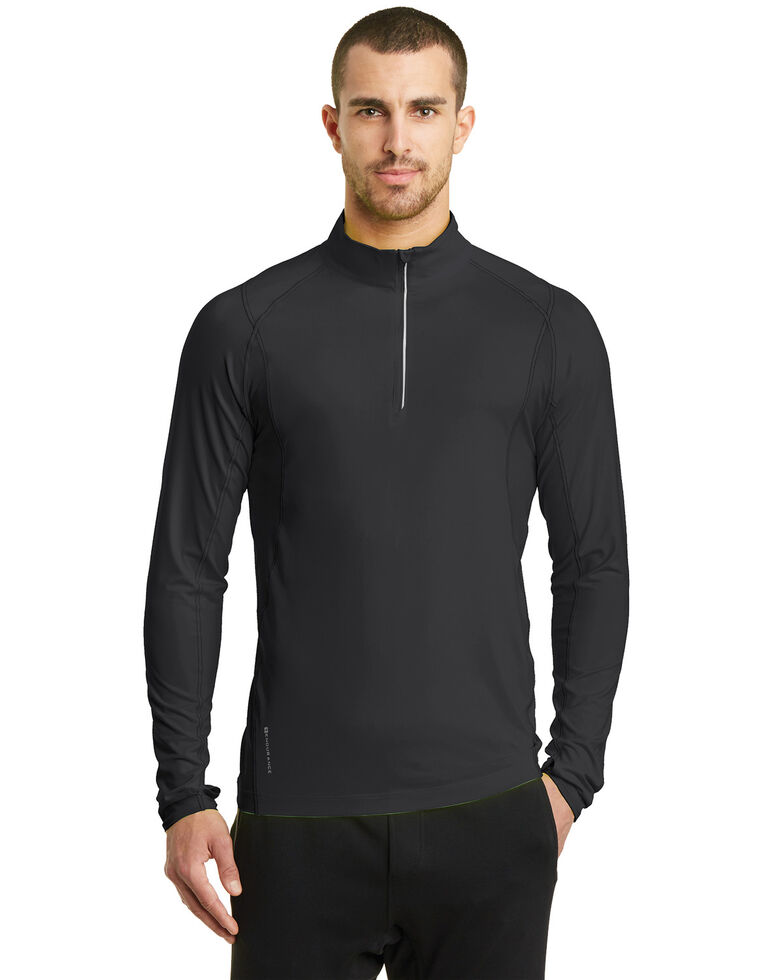 Ogio Nexus Men's Black Endurance Reflective 1/4 Zip Pullover Work Sweatshirt - Big , Black, hi-res
