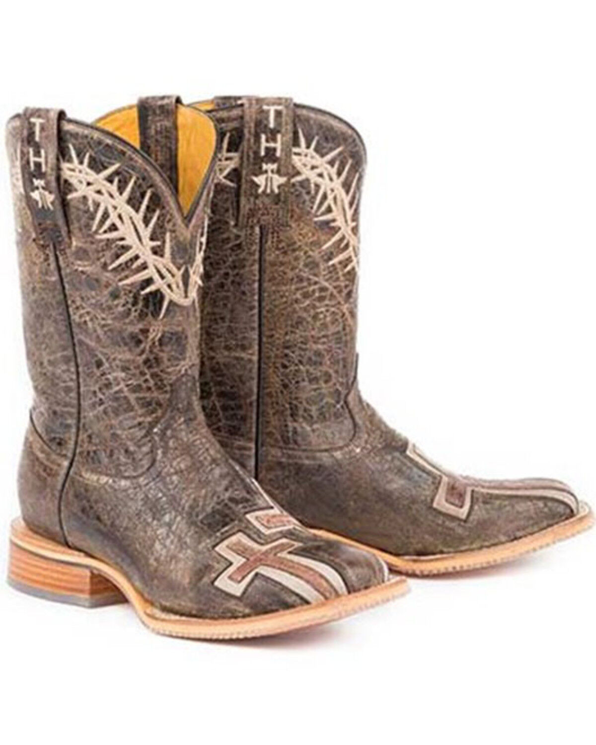 Image #1 - Tin Haul Women's My Savior Western Boots - Broad Square Toe, Brown, hi-res