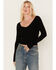 Image #1 - Shyanne Women's Ribbed Sweater Top, Black, hi-res