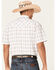 Cody James Men's Eastland Large Plaid Print Short Sleeve Snap Western Shirt , White, hi-res
