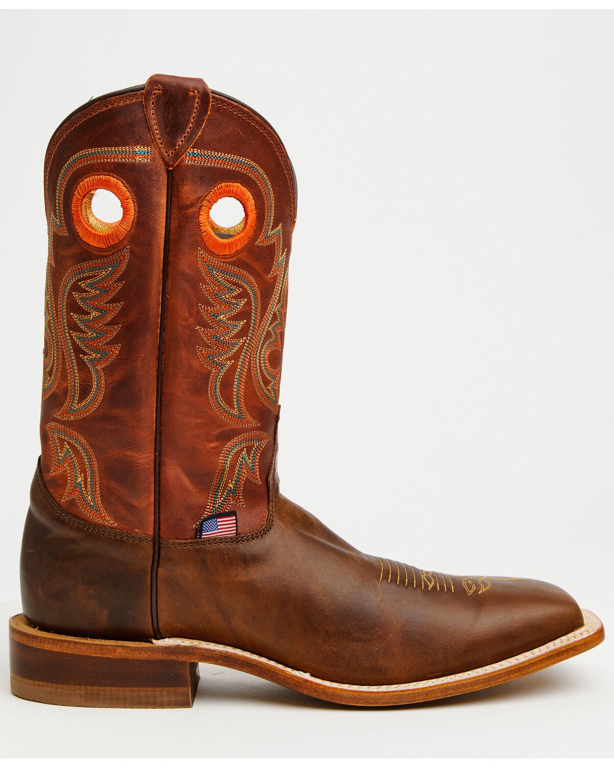 Image #2 - Justin Men's Bent Rail Nash Western Boots - Broad Square Toe, Brown, hi-res