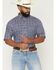 Image #1 - Ariat Men's Bill Medallion Print Short Sleeve Button-Down Western Shirt, Blue, hi-res