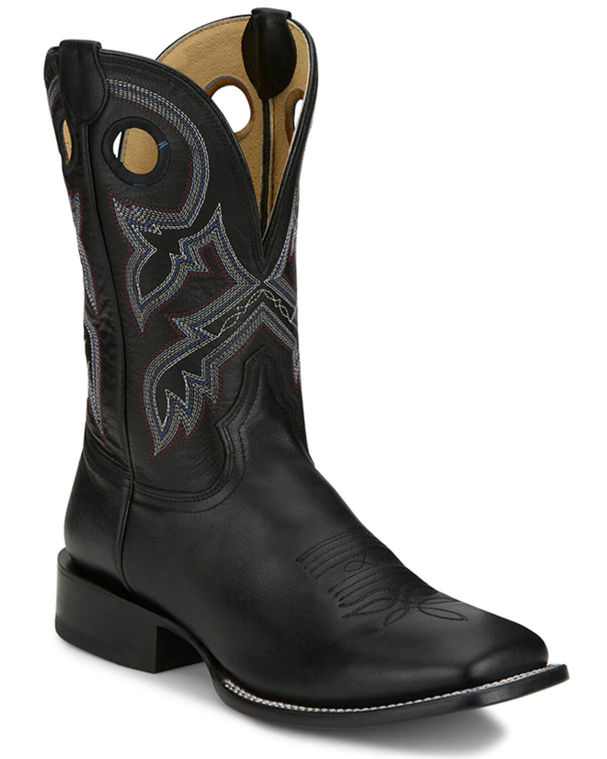 Tony Lama Men's Lars Western Boots - Broad Square Toe, Black, hi-res
