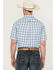 Image #4 - Ariat Men's Cal Pro Series Plaid Print Short Sleeve Button-Down Stretch Western Shirt - Tall, Light Blue, hi-res
