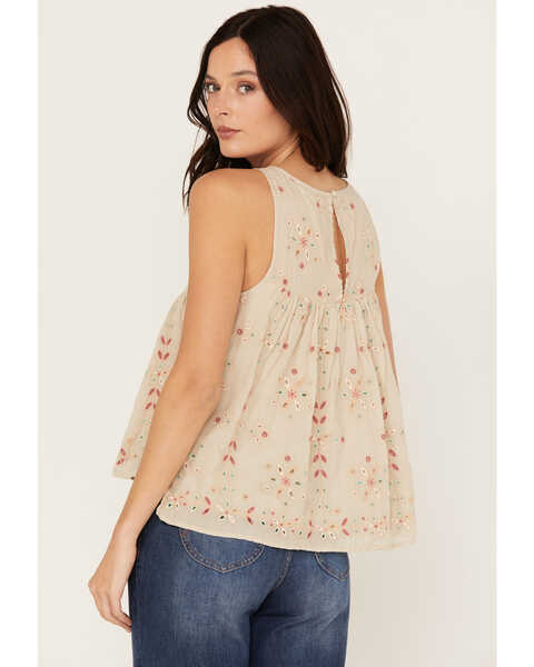 Image #4 - Cleo + Wolf Women's Embroidered Halter Top, Cream, hi-res