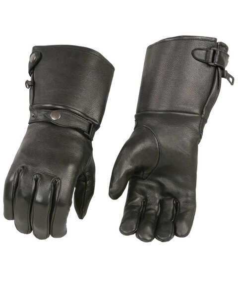 Milwaukee Leather Men's Deerskin Thermal Lined Gauntlet Gloves, Black, hi-res
