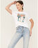 Wrangler Women's Sunset Cactus Logo Graphic Tee, White, hi-res