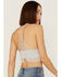 Fornia Women's Caged Back High Neck Crochet Bralette Tank Top, Light Grey, hi-res