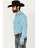 Image #3 - Rock & Roll Denim Men's Southwestern Print Long Sleeve Pearl Snap Stretch Western Shirt, Turquoise, hi-res