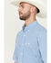Image #2 - George Strait by Wrangler Men's Plaid Print Short Sleeve Button-Down Stretch Western Shirt, Blue, hi-res