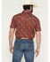 Image #4 - Cowboy Hardware Men's Acorn Paisley Print Short Sleeve Pearl Snap Stretch Western Shirt, Chilli, hi-res