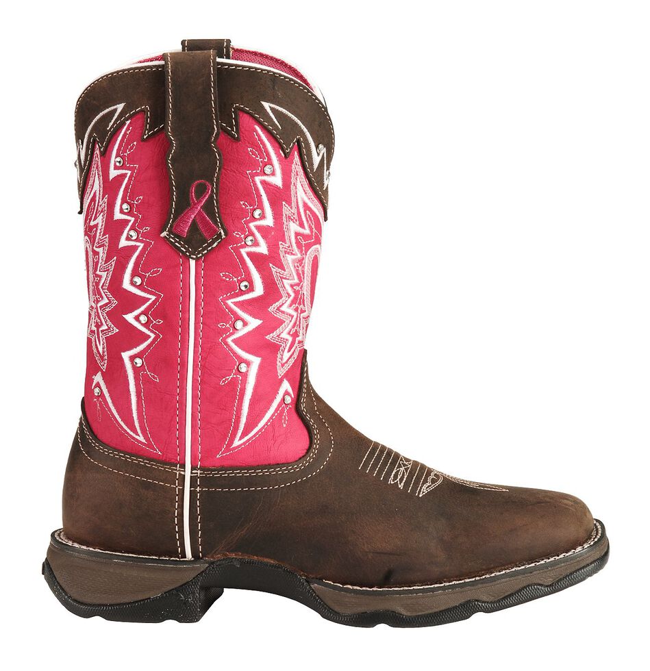 Durango Pink Ribbon Rebel Cowgirl Boots Square Toe Sheplers