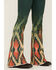 Image #2 - Ranch Dress'n Girls' Southwestern Print Flare Jeans, Teal, hi-res