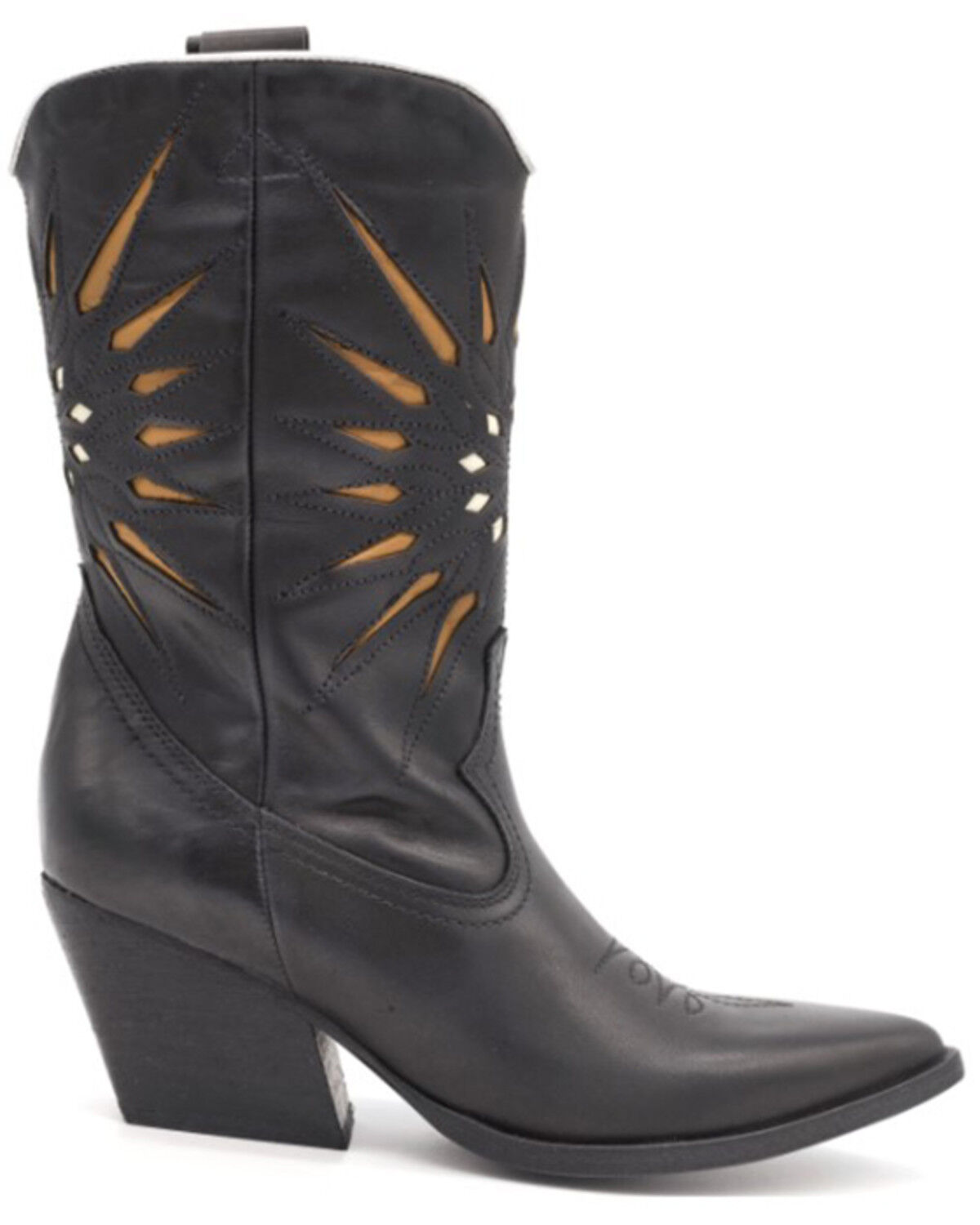 Image #2 - Golo Women's Contrasting Sun Western Boots - Round Toe, Black, hi-res