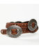 Image #2 - Shyanne Women's Concho Cutout Underlay Belt, Brown, hi-res