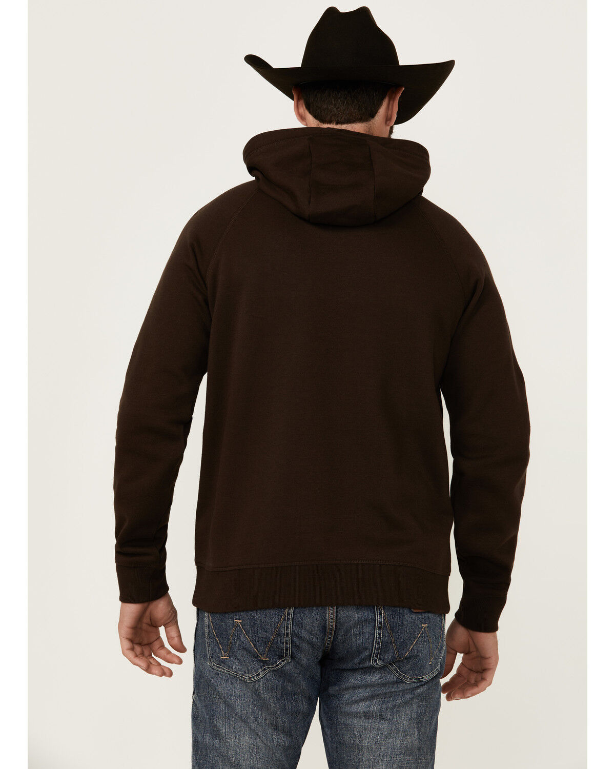 Image #4 - Rock & Roll Denim Men's Southwestern Print Logo Hooded Sweatshirt, Dark Brown, hi-res