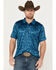 Image #1 - RANK 45® Men's Southwestern Polo, Teal, hi-res